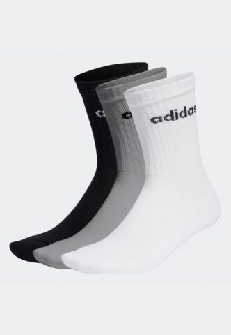 Adidas – C Lin Crew Pack Of 3 Mgreyh/White/Black – Socken – Grau – S – 73% Baumwolle 25% Polyester 2% Elastan