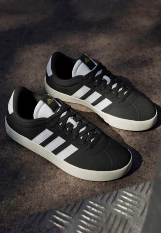 Adidas – VL Court 3.0 Cblack/Ftwwht/Goldmt – Girl Schuhe – Schwarz – EU 40 – Textile, Leather/Textile/Gummi