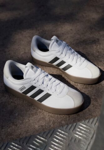 Adidas – Vl Court 3.0 Ftwwht/Cblack/Greone – Girl Schuhe – Weiß – EU 40 – Textile, Leather/Textile/Gummi