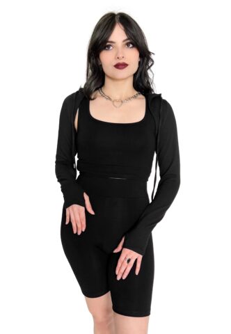 Foxblood – With Thumb Holes Black – Bolero – Schwarz – L – 95% Baumwolle, 5% Elastan