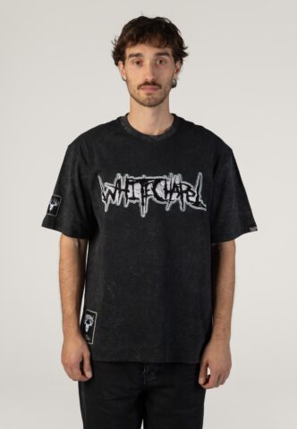 Whitechapel – Logo Acid Wash Premium – T-Shirt – Schwarz – M – 100% Bio-Baumwolle