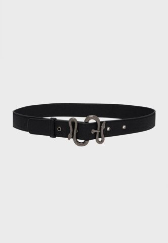 Killstar – In The Hollow Snake Buckle Black – Gürtel – Schwarz – XL/XXL – 100% Polyurethan