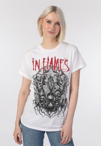 In Flames – Burried Time – T-Shirt – Weiß – S – 100% Baumwolle
