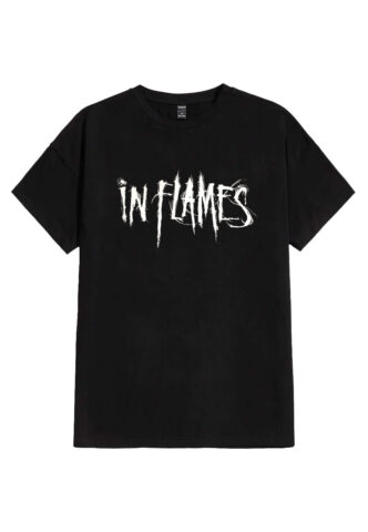 In Flames – Logo – T-Shirt – Schwarz – S – 100% Baumwolle