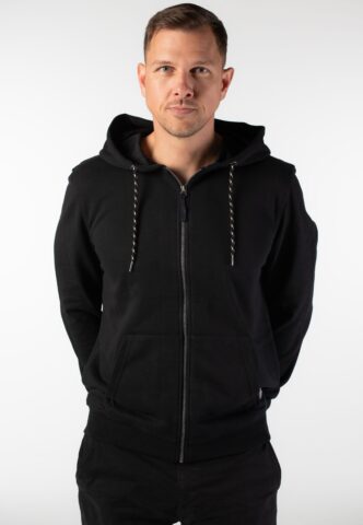 Indicode – Ponto Black – Zipper – Schwarz – XL – 60% Baumwolle, 40% Polyester