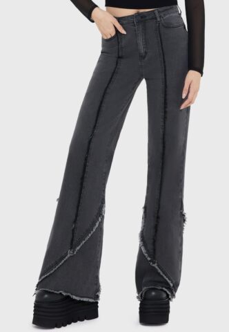 Killstar x Kihilist – Infernum’s Curse – Jeans – Grau – M – 61% Baumwolle, 21% Polyester, 16% Nylon, 2% Elastan