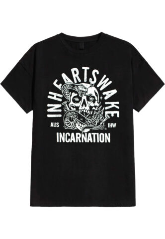 In Hearts Wake – Snake Skull – T-Shirt – Schwarz – L – 100% Bio-Baumwolle