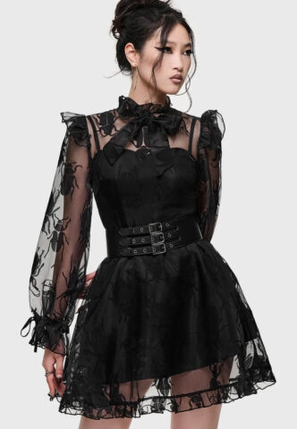 Killstar – Insecta Mini Black – Kleid – Schwarz – S – gid://shopify/Metaobject/337180655853