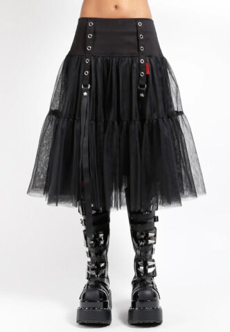 Tripp NYC – Tutu Ribbon Tulle Skirt Black – Rock – Schwarz – L – 97% Baumwolle, 3% Elastan
