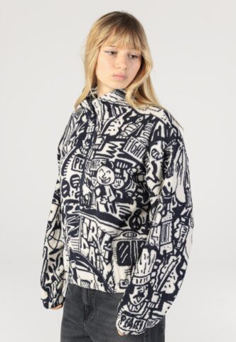 Iriedaily – Arkta Teddy Navy White – Sweater – gid://shopify/Metaobject/122014793965 – L – 100% Polyester
