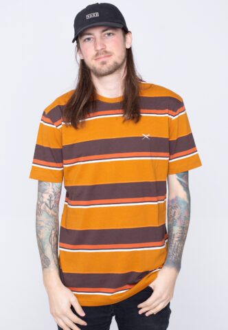 Iriedaily – Big Tony Stripe Toffee – T-Shirt – Braun – S – 100% Bio-Baumwolle