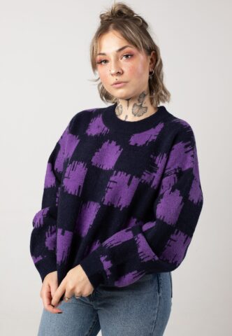 Iriedaily – Boxy Fluff Knit Navy Purple – Pullover – Lila – XS – 72% Polyacryl, 25% Nylon, 3% Elastan
