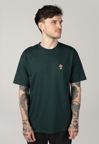 Iriedaily – Cookieman Emb Nightforest – T-Shirt – Grün – S – 100% Bio-Baumwolle