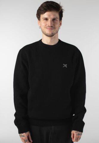 Iriedaily – Heavy Flag Knit Black – Pullover – Schwarz – S – 100% Bio-Baumwolle