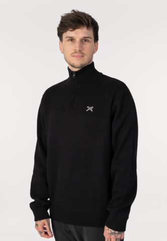 Iriedaily – Heavy Flag Knit Troyer Black – Pullover – Schwarz – XL – 100% Bio-Baumwolle