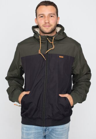 Iriedaily – Insulaner Soft Black Olive – Jacke – Schwarz – S – Außenmaterial: 100% Nylon; Innenfutter: 100% Polyester