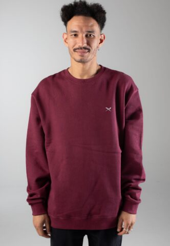 Iriedaily – Mini Flag 2 Crew Wine – Sweater – Weinrot – XXL – 100% Bio-Baumwolle