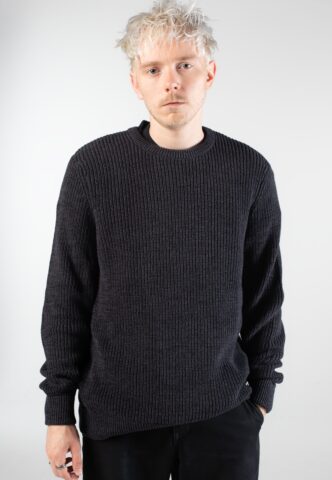 Iriedaily – Mixmash Knit Black-Anthra – Pullover – Schwarz – M – 100% Bio-Baumwolle