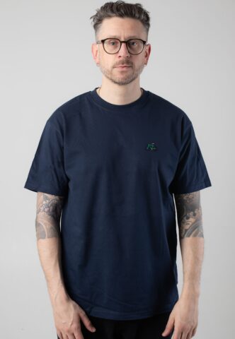 Iriedaily – Peaceride Emb Midnight – T-Shirt – Blau – S – 100% Bio-Baumwolle