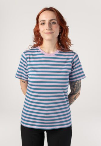 Iriedaily – Stripe Basic Light Mauve – T-Shirt – Lila – L – 100% Bio-Baumwolle