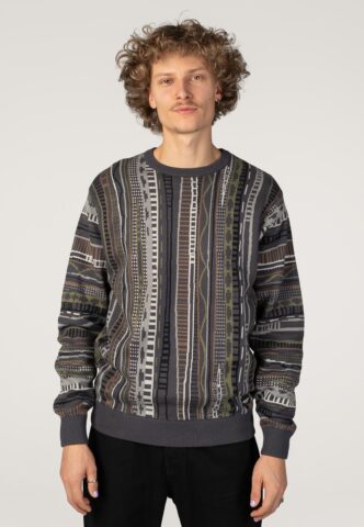 Iriedaily – Theodore Knit Coal – Pullover – Grau – XL – 100% Bio-Baumwolle