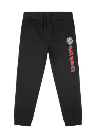 Iron Maiden – Eddie & Logo Kids – Jogginghose – Schwarz – 140 – 100% Bio-Baumwolle
