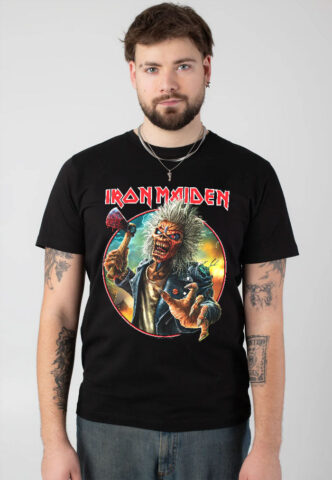 Iron Maiden – Eddie Axe – T-Shirt – Schwarz – M – 100% Baumwolle