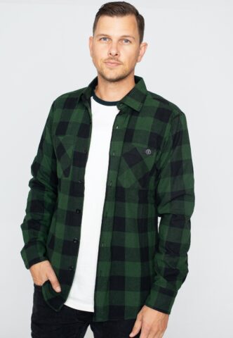 Ironnail – Hooft Black/Forestgreen Flanell – Hemd – Grün – XL – 100% Baumwolle
