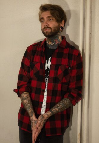 Ironnail – Hooft Black/Red Flanell – Hemd – Rot – M – 100% Baumwolle