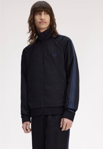 Fred Perry – Mesh Taped Black – Trainingsjacke – Schwarz – XL – 55% Polyester, 45% Baumwolle