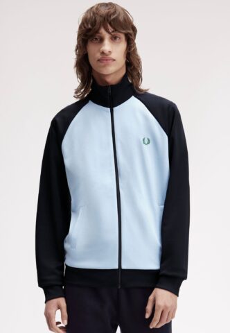 Fred Perry – Contrast Sleeve Track Blue/Navy – Trainingsjacke – Blau – XL – 60% Polyester, 40% Baumwolle