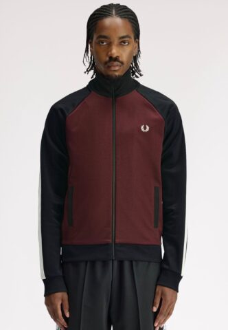 Fred Perry – Contrast Sleeve Oxblood – Trainingsjacke – Weinrot – XXL – 55% Polyester, 45% Baumwolle