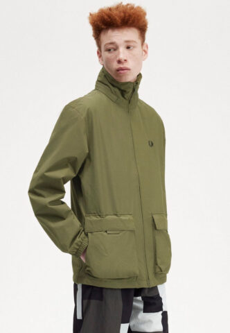 Fred Perry – Patch Pocket Zip Through Uniform Green – Jacke – Grün – L – Shell: 100% Polyamid; Lining: 100% Polyester