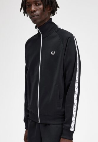 Fred Perry – Taped Black – Trainingsjacke – Schwarz – XL – 55% Polyester, 45% Baumwolle