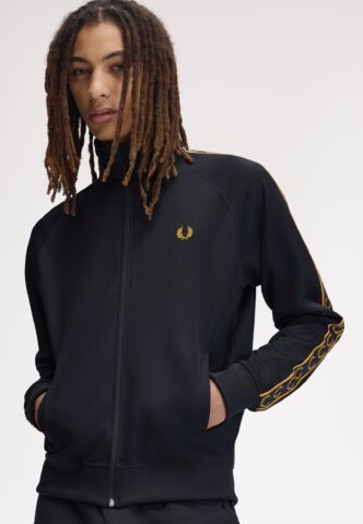 Fred Perry – Contrast Tape Track Navy – Trainingsjacke – gid://shopify/Metaobject/122014793965 – M – 55% Polyester, 45% Baumwolle