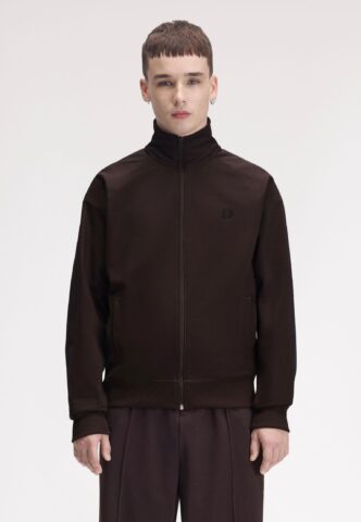 Fred Perry – Contrast Tape Track Rich Brown – Trainingsjacke – Braun – L – 55% Polyester, 45% Baumwolle