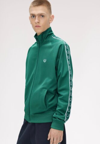 Fred Perry – Contrast Taped Sport Green – Trainingsjacke – Grün – M – 55% Baumwolle, 45% Polyester
