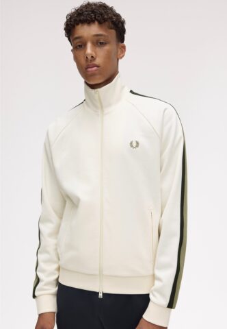 Fred Perry – Two Colour Tape Light Ecru – Trainingsjacke – Beige – XXL – 55% Polyester, 45% Baumwolle