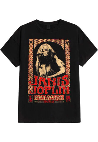 Janis Joplin – Vintage Poster – T-Shirt – Schwarz – XXL – 100% Baumwolle