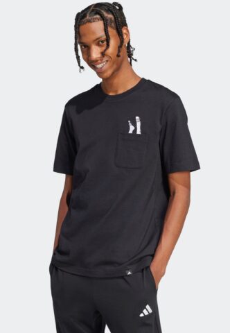 Adidas – M L Slide Pocket Black – T-Shirt – Schwarz – L – 100% Baumwolle