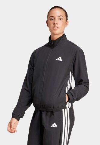 Adidas – WE 3S Woven Black/White – Trainingsjacke – Schwarz – M – 88% Polyester, 12% Elastan