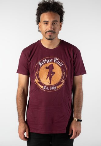 Jethro Tull – Logo Est. 1968 – T-Shirt – Weinrot – L – 100% Baumwolle,Jersey