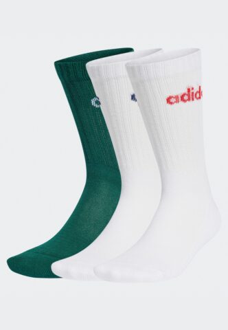 Adidas – C Lin Crew Pack Of 3 Cgreen/White/White – Socken – Grün – S – 78% Baumwolle, 20% Polyamid, 2% Elastan