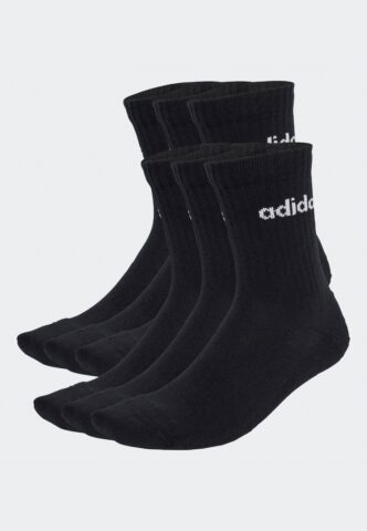 Adidas – Linear CrewPack Of 6 Black/White – Socken – Schwarz – M – gid://shopify/Metaobject/88599953645