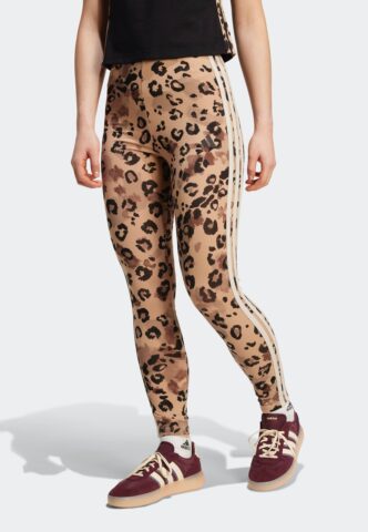 Adidas – Animal Print 3-Stripes High Rise Multco/Warsan – Leggings – Braun – S – gid://shopify/Metaobject/132842062061
