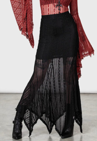 Killstar – Juliet’s Betrayal – Maxi Skirt – Schwarz – XS – 98% Polyester, 2% Elastan