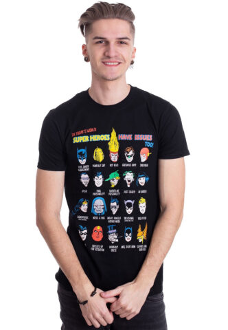 Justice League – Superhero Issues – T-Shirt – Schwarz – M – 100% Baumwolle,Jersey