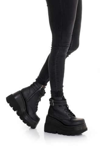 DemoniaCult – Shaker 52 Vegan Leather Black – Girl Schuhe – Schwarz – EU 36 – Synthetic/Synthetic/Gummi