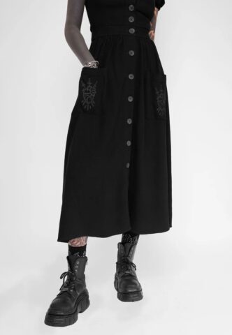 Mary Wyatt – Kassandra Linen Button-Up – Rock – Schwarz – X-Small – 70% Viskose, 30% Leinen