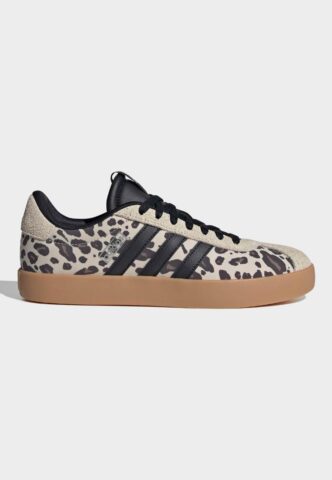Adidas – VL Court 3.0 Crystal Linen/Core Black/Khaki Six – Girl Schuhe – Beige – EU 38 2/3 – Textile, Leather/Textile/Gummi